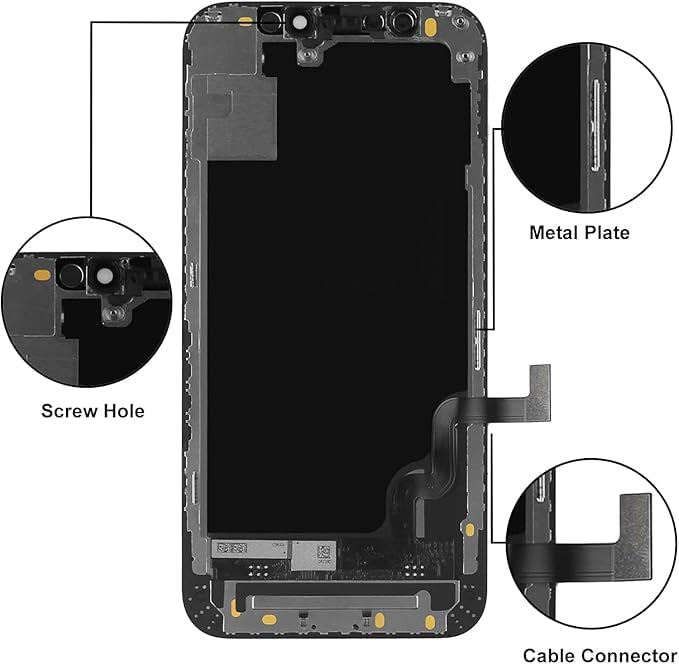 LL TRADER Screen Replacement for iPhone 12 Mini LCD Retina 5.4'' FHD Display COF Touch Screen Digitiser with Repair Tool Kits, Waterproof Tape, Screen Protector 2025 New for USA - Image 5